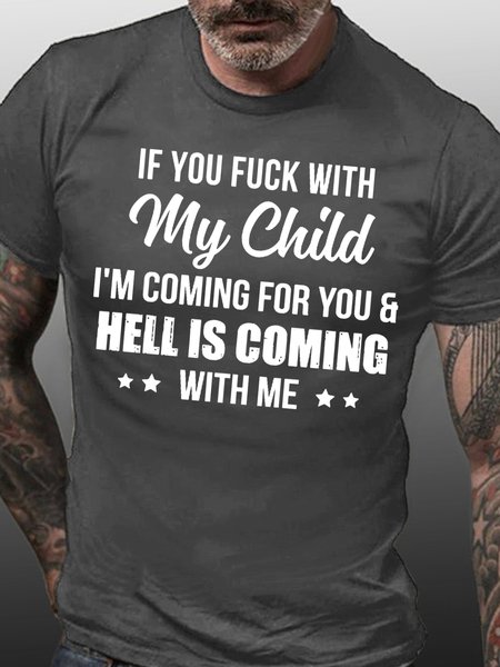 

If You Fuck With My Child Family Short Sleeve T-Shirt, Deep gray, T-shirts