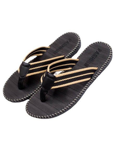 

Men's Hawaii New Flat Flip-Flops Beach Slippers, Black, Men Shoes