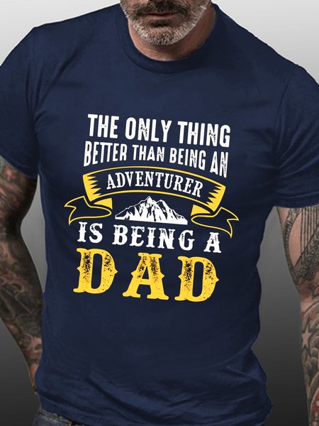 

Adventurer Dad Father's Day Gift T-Shirt, Purplish blue, T-shirts