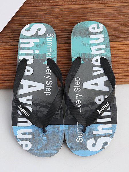 

Men's Hawaii New Flat Flip-Flops Beach Slippers, Gray, Slippers