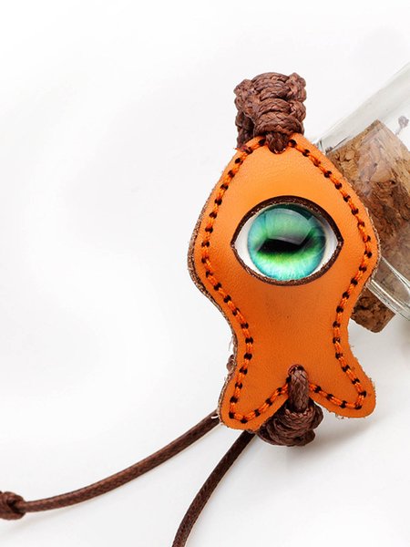 

Men's Hawaiian Love Rich Fish Real Leather Bracelet Bracelet, Brown, Bracelet
