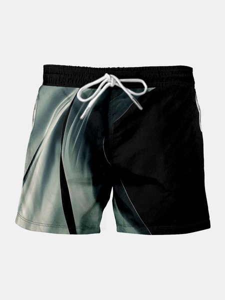 

Abstract Graphic Men's Casual Beach Shorts, Black, Men's shorts