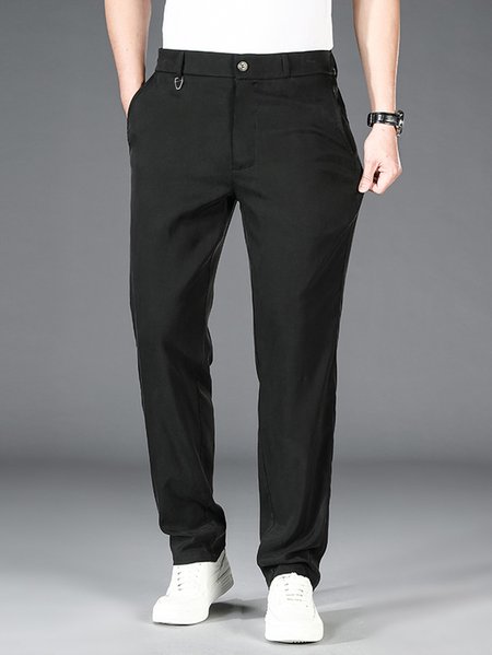 

Men's Wrinkle Resistant Elastic Waist Casual Pants, Black, Pants