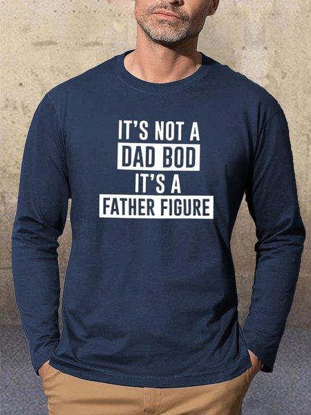 

Father's Day It's Father Figure Casual T-Shirt, Blue, Long Sleeves