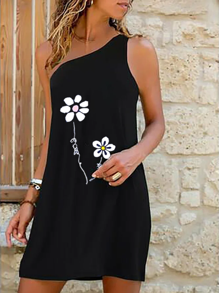

Casual Short Sleeve Knit Dress, Black, Mini Dresses