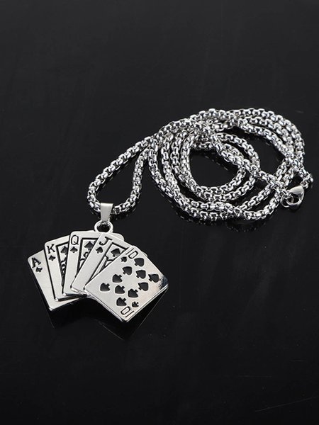

Men's Hawaiian Playing Card Pendant Necklace, As picture, Necklaces