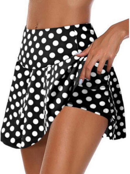 

Vacation Polka Dots Shorts, Black-white, Shorts