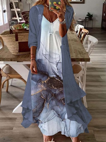 

Loosen Vacation Two Piece Sets, Blue, Suit Set
