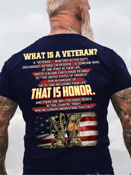 WHAT IS A VETERAN Casual Short Sleeve T Shirt
