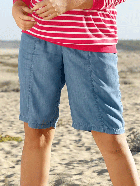 

Solid Casual Denim Shorts, Blue, Denim Shorts