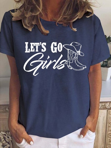 

Let's Go Girls Women's Short Sleeve T-Shirt, Deep blue, T-shirts