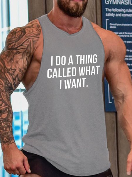 

I Do A Thing Called What I Want Tank Top, Gray, Tank Tops