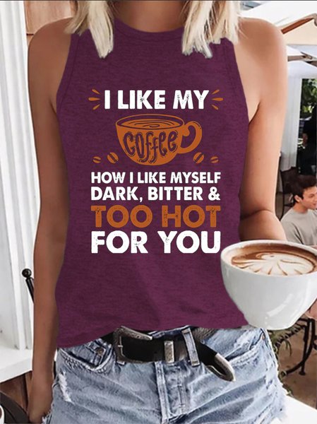 

I Like My Coffee How I Like Myself Tank Top, Wine red, Tank Tops