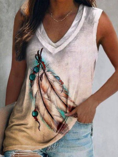 V Neck Casual Knit Tank, Multicolor, Tank Top