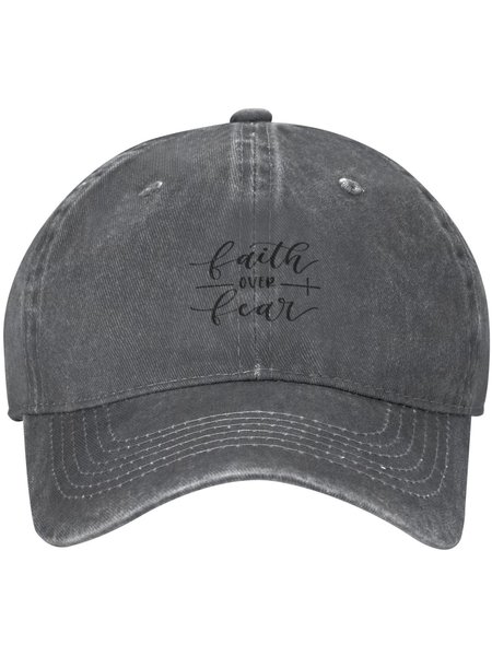 

Faith Over Fear Unisex Adjustable Hat, Black-grey, Hats