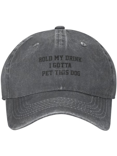 

Hold My Drink I Gotta Pet This Dog Adjustable Hat, Black-grey, Hats