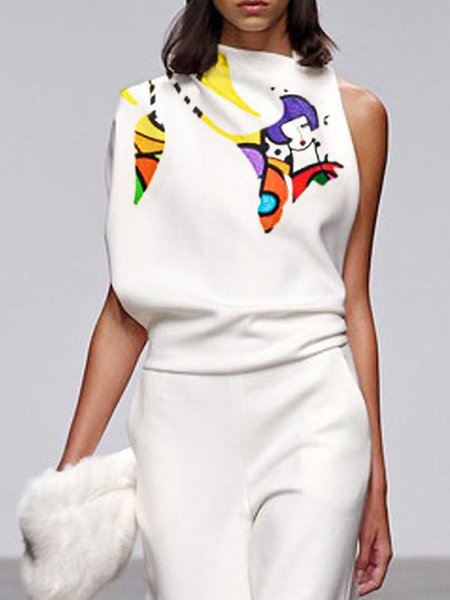 

Vacation Abstract Knit, White, Blouses and Shirts