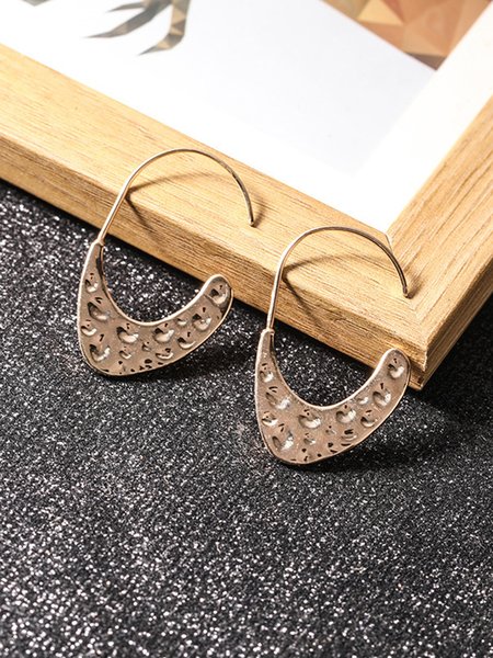 

JFN Vintage Geometric Irregular Distressed Metal Earrings, As picture, Earrings