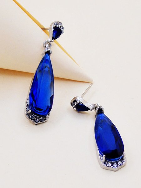 

Luxurious Blue Jewel Drop Earrings, Earrings