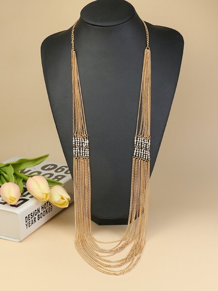 

Ethnic Vintage Multilayer Necklace Sweater Chain Beach Chain Dress Jewelry, Color4, Necklaces