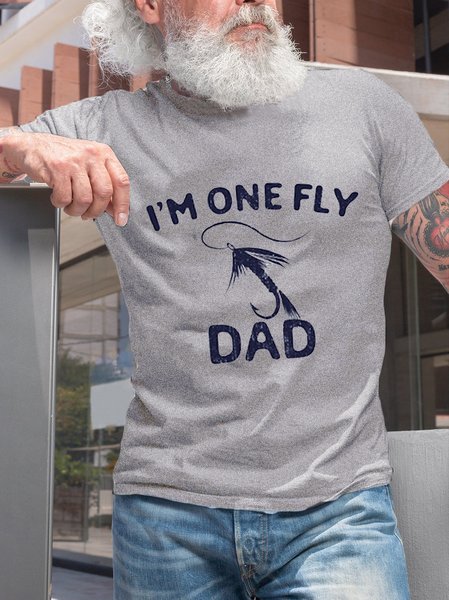 

I’m One Fly Dad Funny Crew Neck T-shirt, Light gray, T-shirts