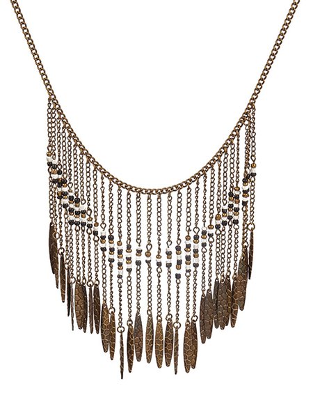 

Ethnic Vintage Beaded Multilayer Tassel Necklace Sweater Chain, Color2, Necklaces