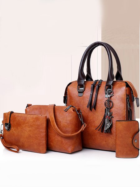 

Ladies Retro Four-piece One Shoulder Crossbody Clutch Bag, Camel, Bags