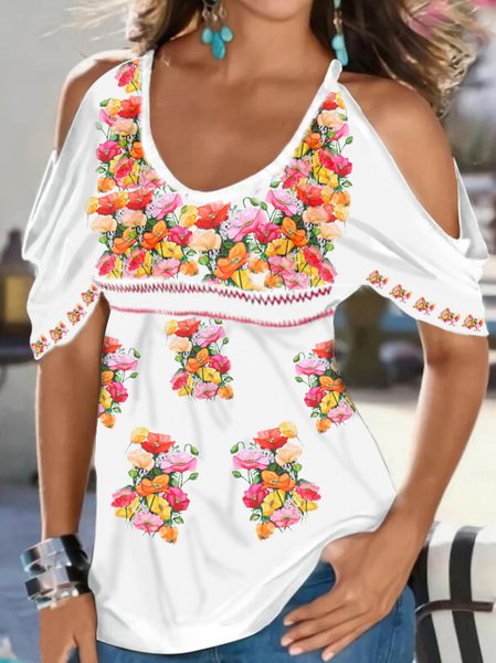 

Cotton Short Sleeve Tops, White, Tees & T-shirts
