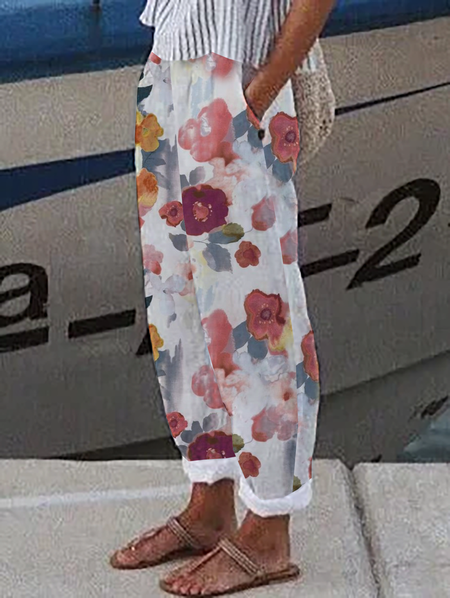 

Loosen Casual Pants, Multicolor, Pants