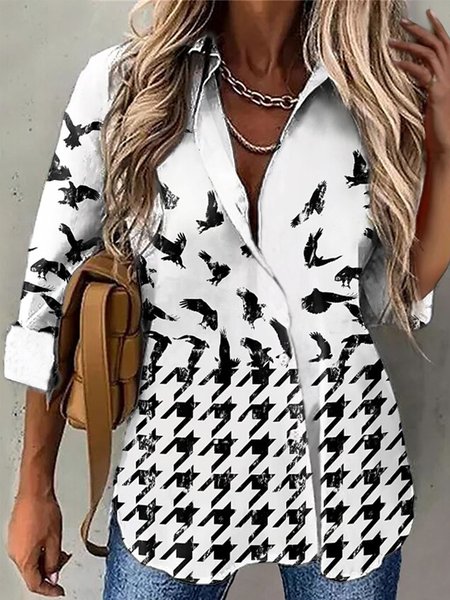

Casual Buttoned Long Sleeve Blouse, White, Blouses & Shirts