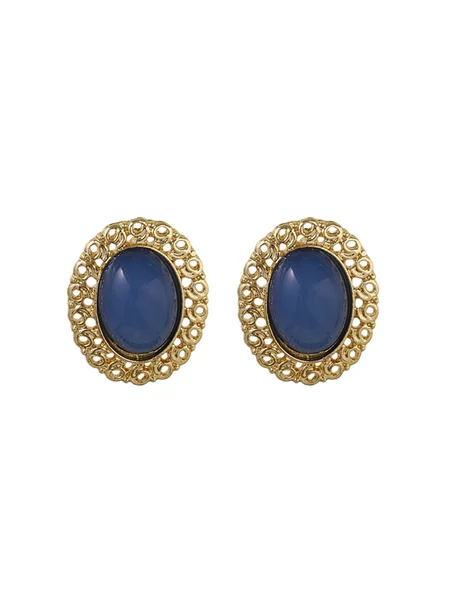 

JFN Vintage Baroque Braided Blue Gemstone Earrings Beach Jewelry, Golden, Earrings