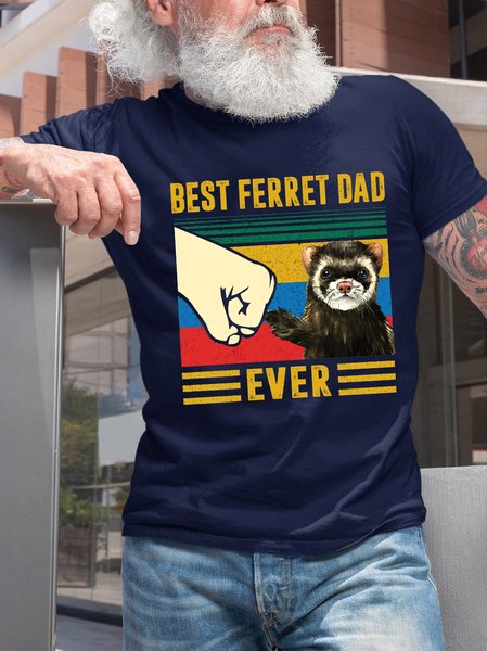 

Best Ferret Dad Ever Vintage Crew Neck T-shirt, Purplish blue, T-shirts