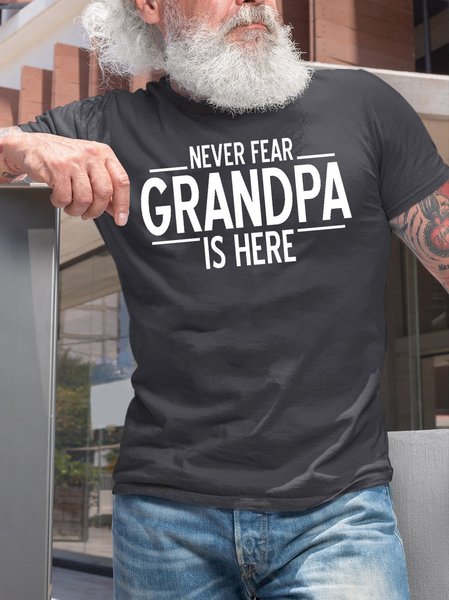 

Never Fear Casual Neck Short Sleeve T-Shirt, Deep gray, T-shirts