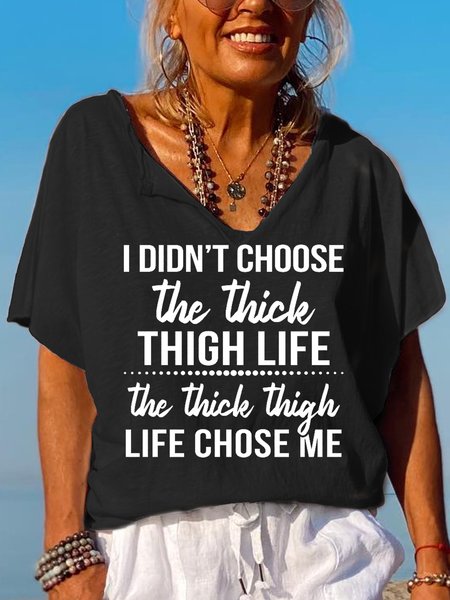 

The Thick Thigh Life Women's Short Sleeve T-Shirt, Black, T-shirts