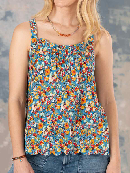 

Floral Casual Loosen Woven, Multicolor, Tank Top