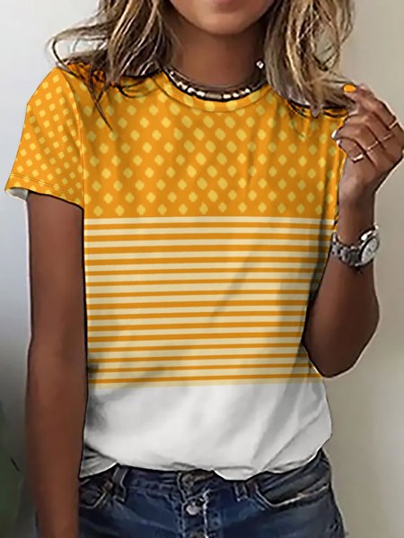 

Women's Cute Casual Short Sleeve T-Shirt, Yellow, T-shirts