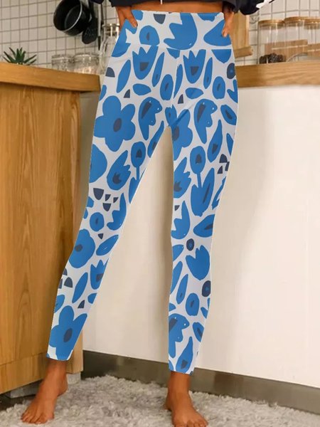 

Abstract Flower Shapes Women's Leggings, As picture, Leggings