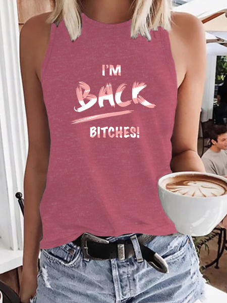 

I‘m Back Sisters Party Crew Neck Knit, Pink, Tank Tops