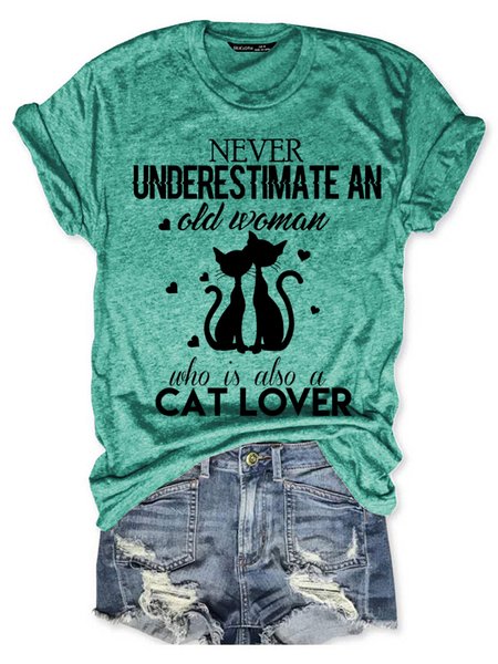 

Funny Old Woman Who Is Also A LoveLoosen Short Sleeve T-Shirt, Green, T-shirts