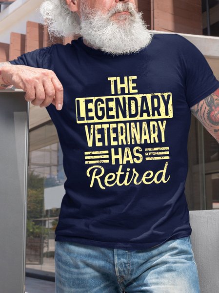 

The Legendary Veterinary Has Retired Funny T-shirt, Purplish blue, T-shirts