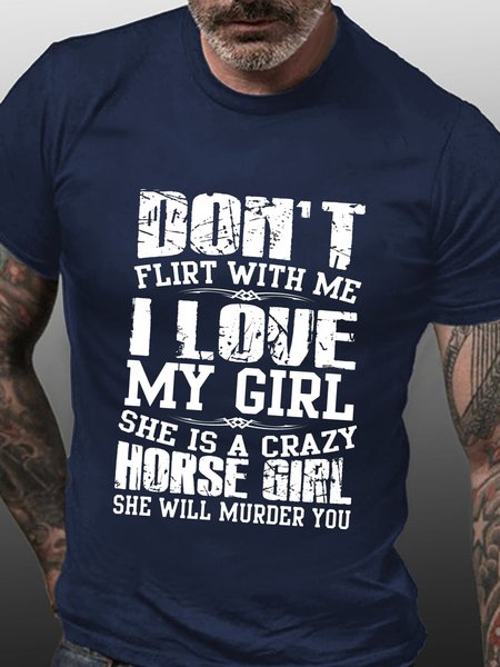

Don’t Flirt With Me I Love My Girl Funny Saying T-shirt, Purplish blue, T-shirts