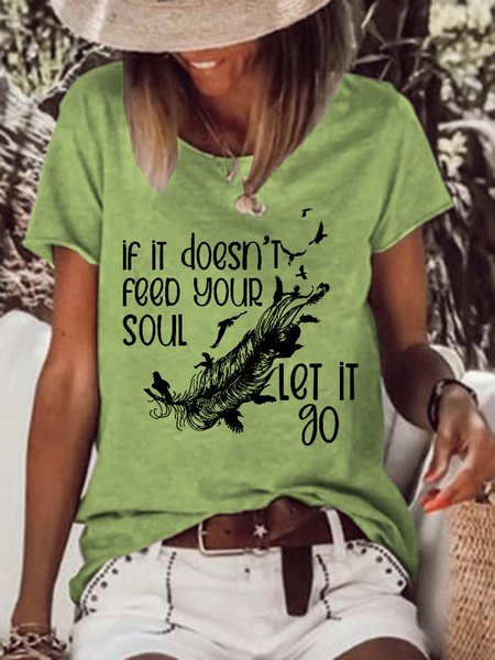 

If It Doesn't Feed Your Soul Let It Go Women's Short Sleeve T-Shirt, Green, T-shirts