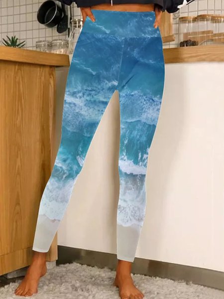 

Regular Fit Leggings Yoga Leggings, Blue, Leggings