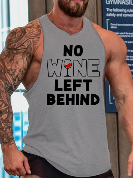 

No Wine Left Behind Men's Knit, Gray, Tank Tops
