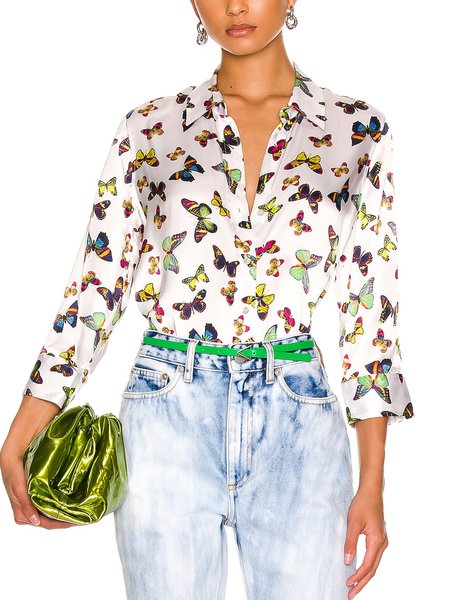 

Casual Loosen Mid Sleeve Blouse, Multicolor, Blouses and Shirts