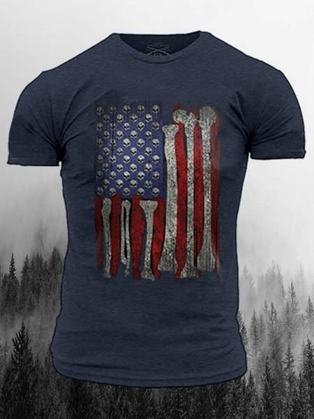 

Men's Easter Cross Flag Print Short Sleeve Shirt, Color3, T-Shirts