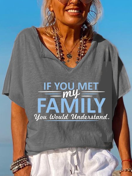 

Women's Funny Print Casual Short Sleeve T-Shirt, Gray, T-shirts