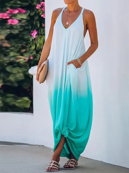 

Loosen Spaghetti Sleeveless Knitting Dresses, Green, Maxi Dresses