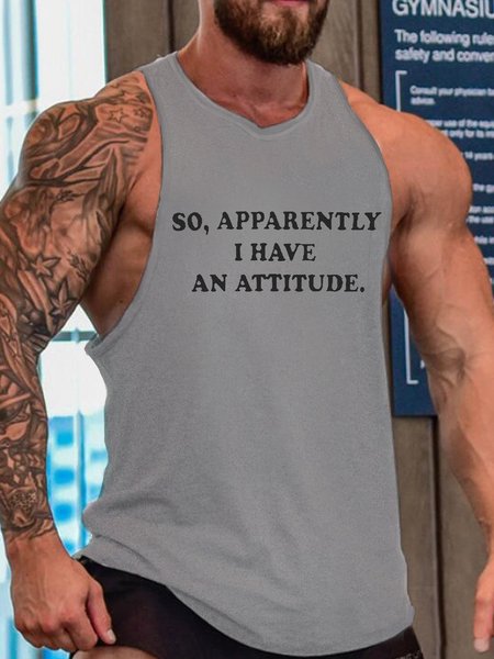 

Obviously I Have An Attitude, Gray, Tank Tops