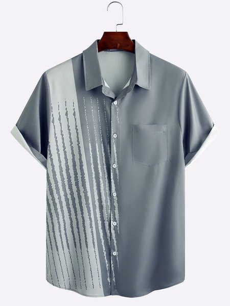 

Short Sleeve Vintage Shirts & Tops, As picture, Shirts ＆ Blouse
